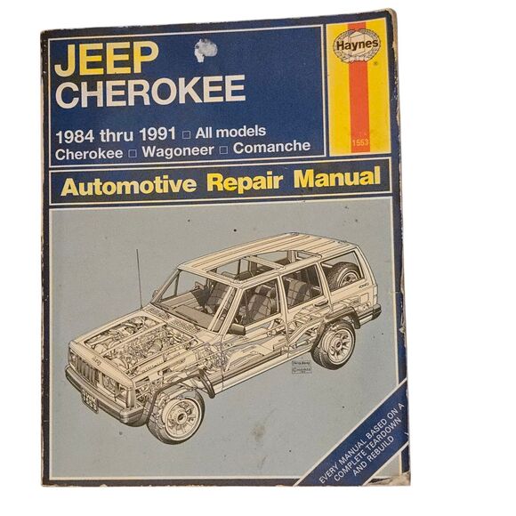 Haynes Automotive Repair Manual 1553  Jeep Cherokee Wagoneer Comanche 1984-1993 - Picture 1 of 6